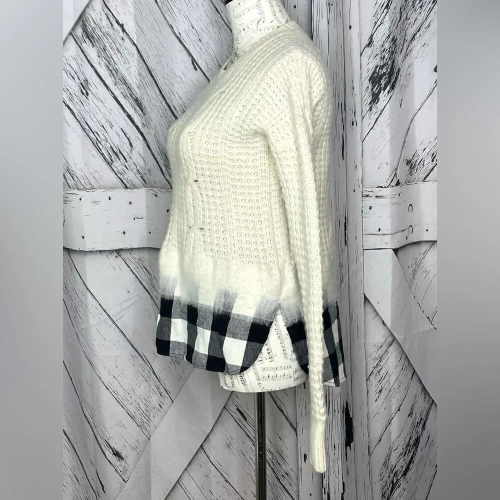 Madewell Wool Cable Knit Sweater/Shirt Mix XS - Picture 2 of 6